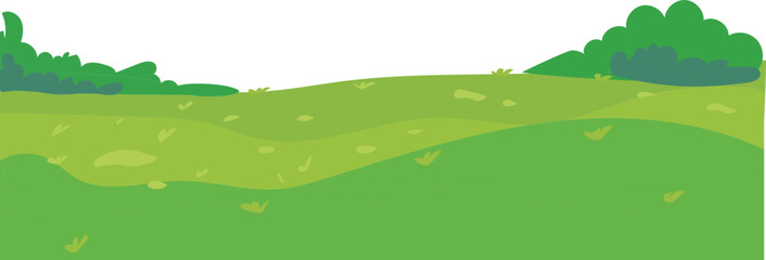 hilly nature background, flat cartoon landscape vector for outdoor nature, background, park, or illustration design