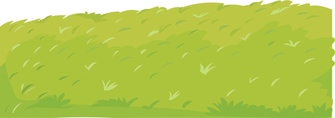 sunlit grassland, flat cartoon landscape vector for outdoor nature, background, park, or illustration design