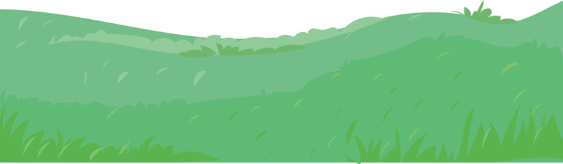 cartoon lawn patch, flat cartoon landscape vector for outdoor nature, background, park, or illustration design