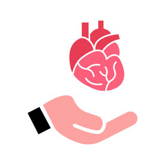 Organ donation linear icon. Living, deceased body parts offer. Tissues transplantation. vector illustration on white background
