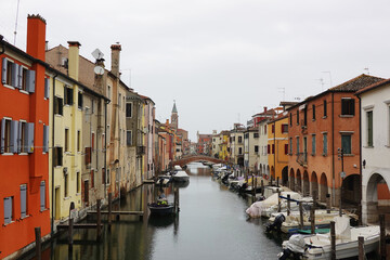 Old canals and streets in Chioggia, Italy	
