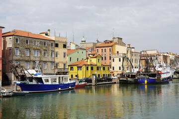 Old canals and streets in Chioggia, Italy	