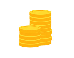 Stacks of golden coins wealth concept