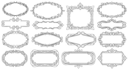 Collection of Ornate Decorative Frames for Graphic Design and Creative Projects Artwork