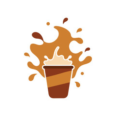 Coffee with splash vector art illustration