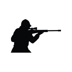 silhouette of a soldier with rifle