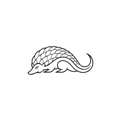 Pangolin Logo. Elegant and Protective Nature Inspired Animal Symbol Design