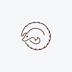 Pangolin Logo. Sleek and Minimalist Animal Design Symbolizing Protection and Sustainability