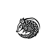 Pangolin Logo. Modern and Minimalist Design of a Rare and Protected Animal Symbol