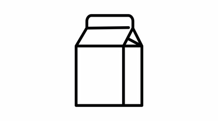 Milk Box Icon. Vector isolated editable black and white simple illustration of a milk box