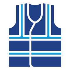 Safety Vest Dual Tone Color Fill Silhouette - Reflective safety vest, representing essential personal protective equipment (PPE) for high-risk work zones