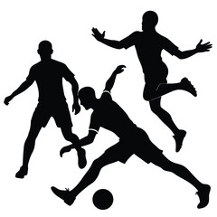 Dynamic Silhouettes Soccer Players in Action