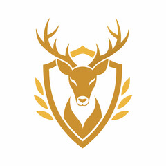 Deer head vector logo illustration