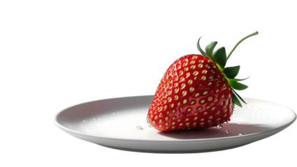 Fresh, ripe red strawberries mounded on a white plate and in a bowl, a delicious and healthy sweet fruit dessert