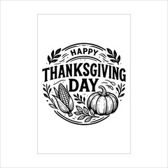Premium Thanksgiving Day Label Design Template
