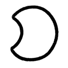 moon png pencil cartoon stamp brush handwrite design cute and art doodle decoration outline element