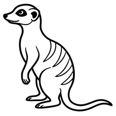 Sleek Meerkat Line Art