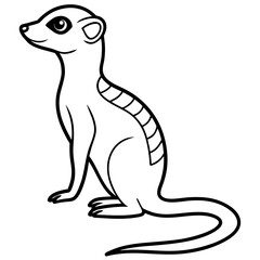 Sleek Meerkat Line Art
