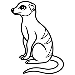 Sleek Meerkat Line Art