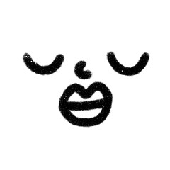 face sleep png pencil cartoon stamp brush handwrite design cute and art doodle decoration outline element