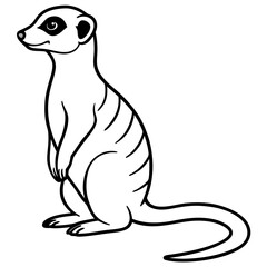 Sleek Meerkat Line Art