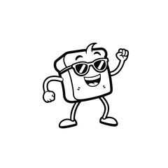 Toast Character Dancing – Happy Breakfast Mascot Vector