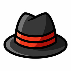 Minimal Fedora Hat with Stripe – Vector Illustration