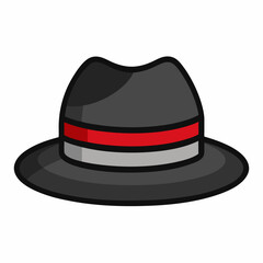 Minimal Fedora Hat with Stripe – Vector Illustration