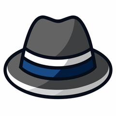 Minimal Fedora Hat with Stripe – Vector Illustration