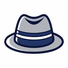 Minimal Fedora Hat with Stripe – Vector Illustration