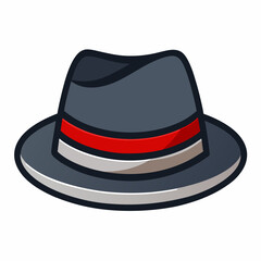 Minimal Fedora Hat with Stripe – Vector Illustration