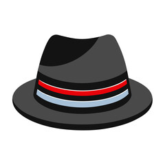 Minimal Fedora Hat with Stripe – Vector Illustration