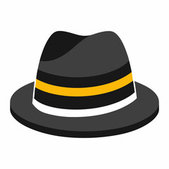 Minimal Fedora Hat with Stripe – Vector Illustration
