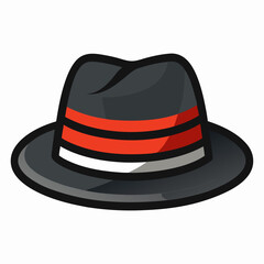 Minimal Fedora Hat with Stripe – Vector Illustration