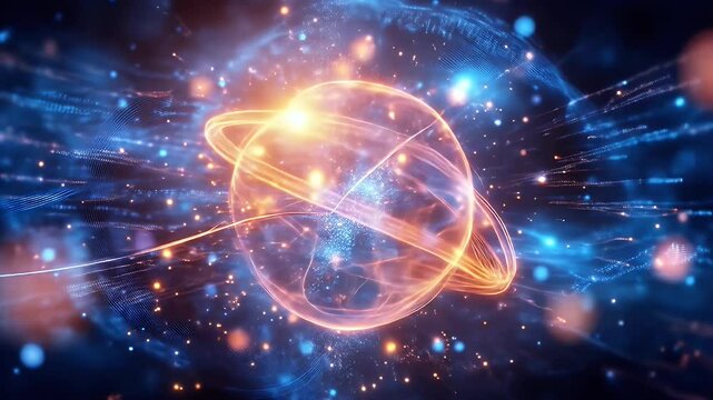 Quantum computing data animation with 4k and 60fps	
