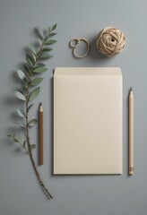 Kraft Paper Stationery Mockup with Envelope and Letterhead