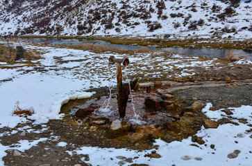 water spring in Hrazdan river gorge (Kotayk province, Armenia)