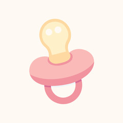 Cute pink pacifier vector illustration for newborn baby and childcare design concepts
