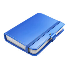 Blue Leather Notebook Closed Ready for Notes,, isolated on transparent background, perfect cutout, PNG