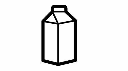Milk Box Icon. Vector isolated editable black and white simple illustration of a milk box