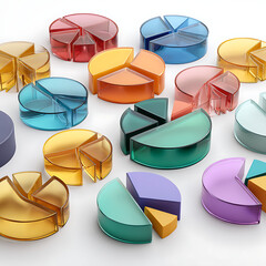 Colorful 3D Pie Charts Data Visualization and Infographics