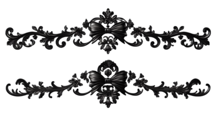 A stunning row of elegant black coquet flowers Isolated on Transparent Background PNG