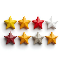 Obraz premium Colorful Star Rating System Visual Representation of Customer Feedback and Reviews