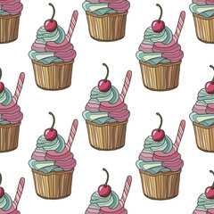 summer cupcakes pattern