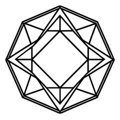 Polygon Jewel Outline Illustration