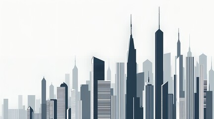 Fototapeta premium Modern city skyline illustration minimalist design