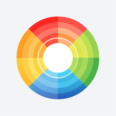 Obraz premium gentle loop of concentric circles softly expanding and contracting, each ring changing vibrant colors