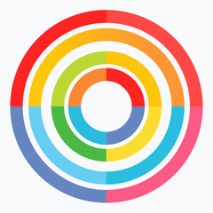 gentle loop of concentric circles softly expanding and contracting, each ring changing vibrant colors
