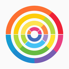 gentle loop of concentric circles softly expanding and contracting, each ring changing vibrant colors