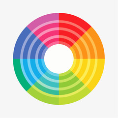 Obraz premium gentle loop of concentric circles softly expanding and contracting, each ring changing vibrant colors